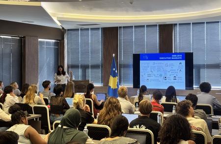 EULEX Mission Members engage with students from over 40 countries at the Kosovo International Summer Academy 2025