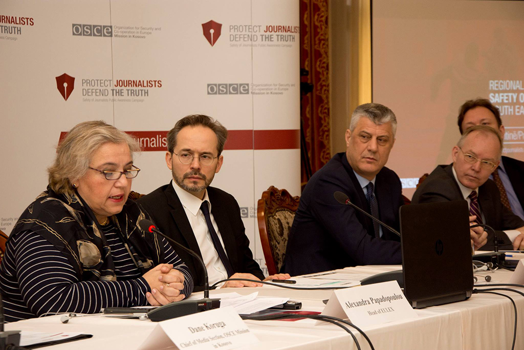 Fjala e zj. Alexandra Papadopoulou në Konferencën për sigurinë e gazetarëve të organizuar nga Misioni i OSBE-së në Kosovë