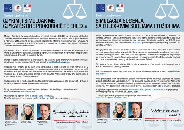 EULEX judges and prosecutors support law students
